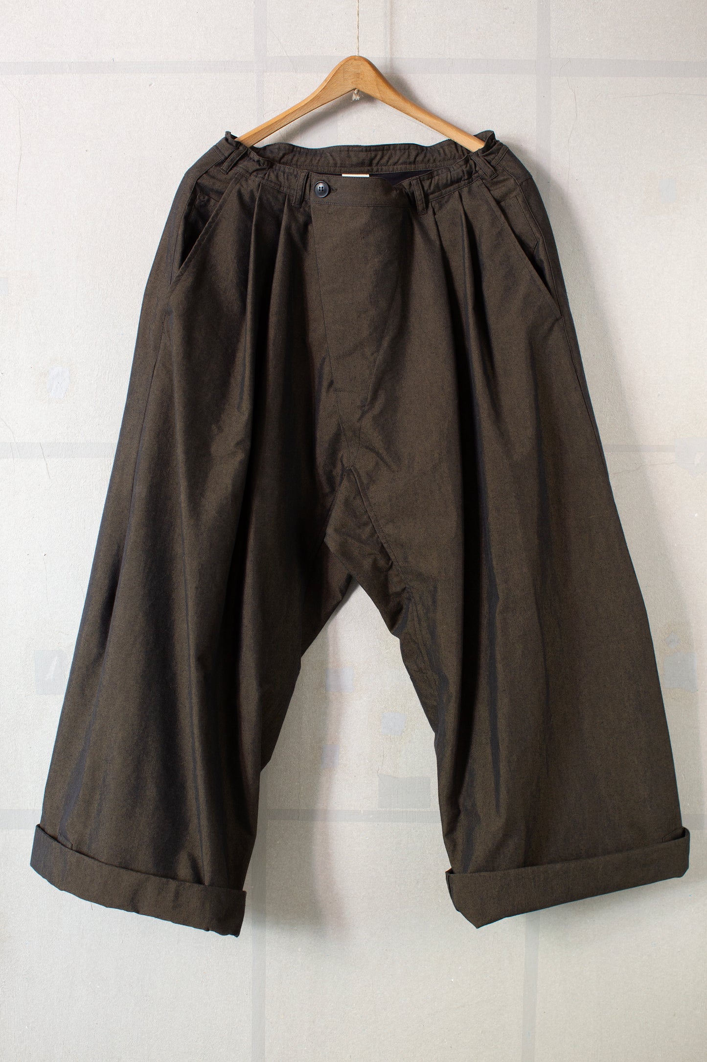 TROUSERS#93 - FOREST COTTON SILK FINE CANVAS