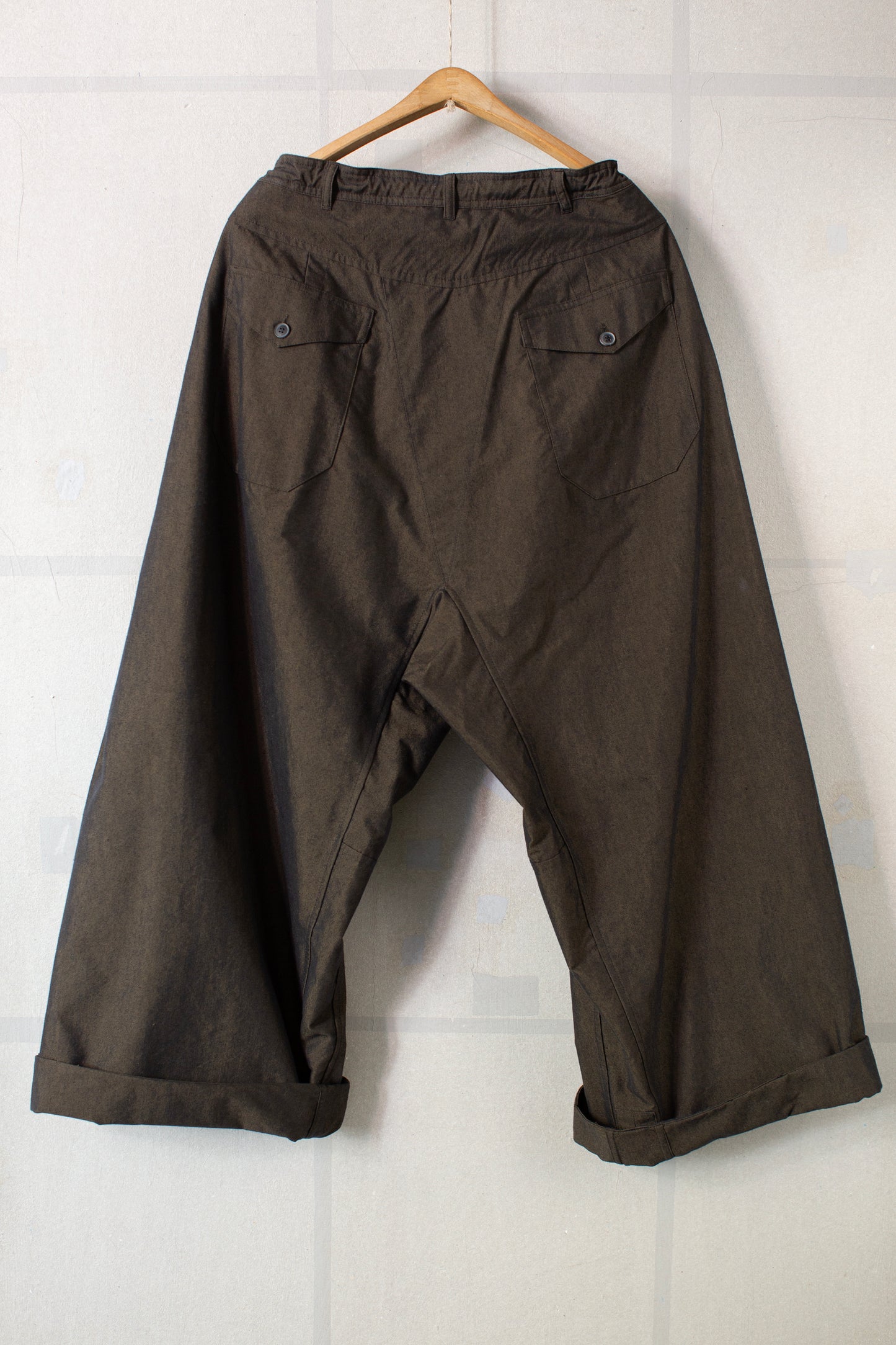TROUSERS#93 - FOREST COTTON SILK FINE CANVAS