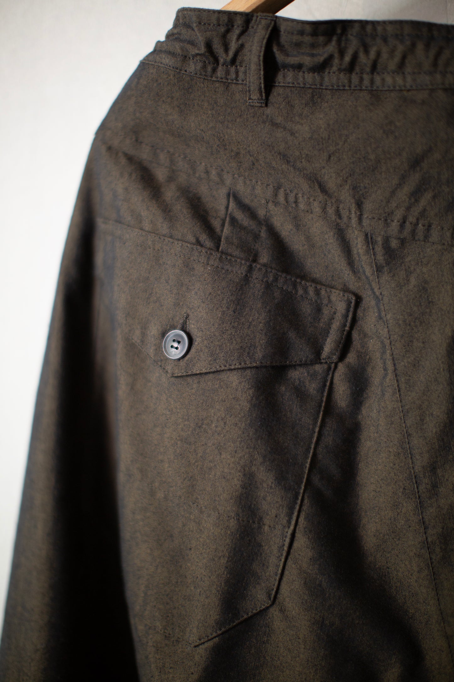 TROUSERS#93 - FOREST COTTON SILK FINE CANVAS