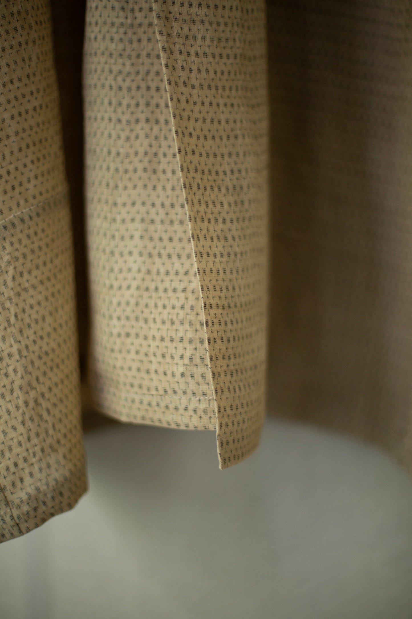 Shirt coat from antique handwoven kimono fabric