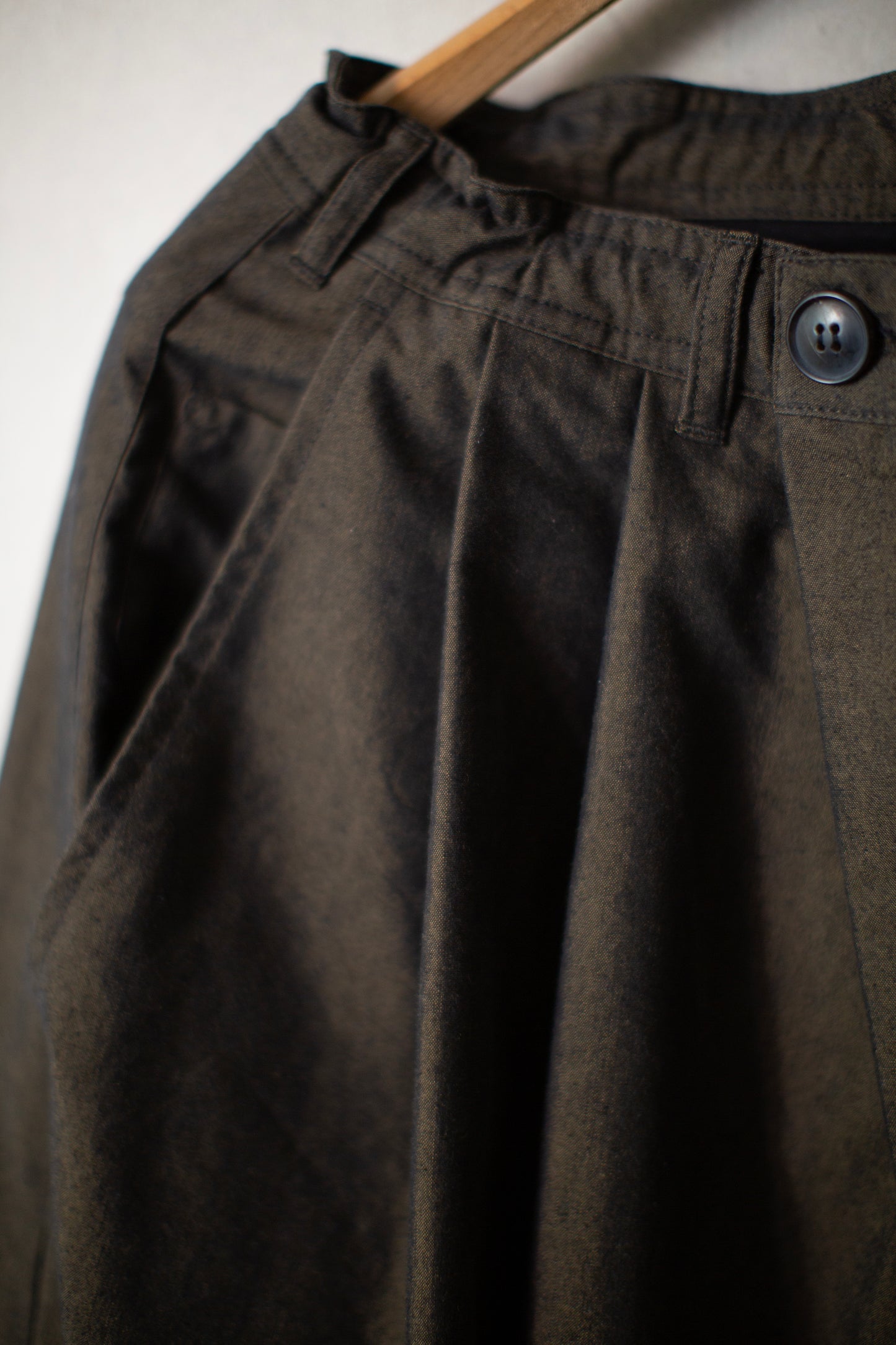 TROUSERS#93 - FOREST COTTON SILK FINE CANVAS