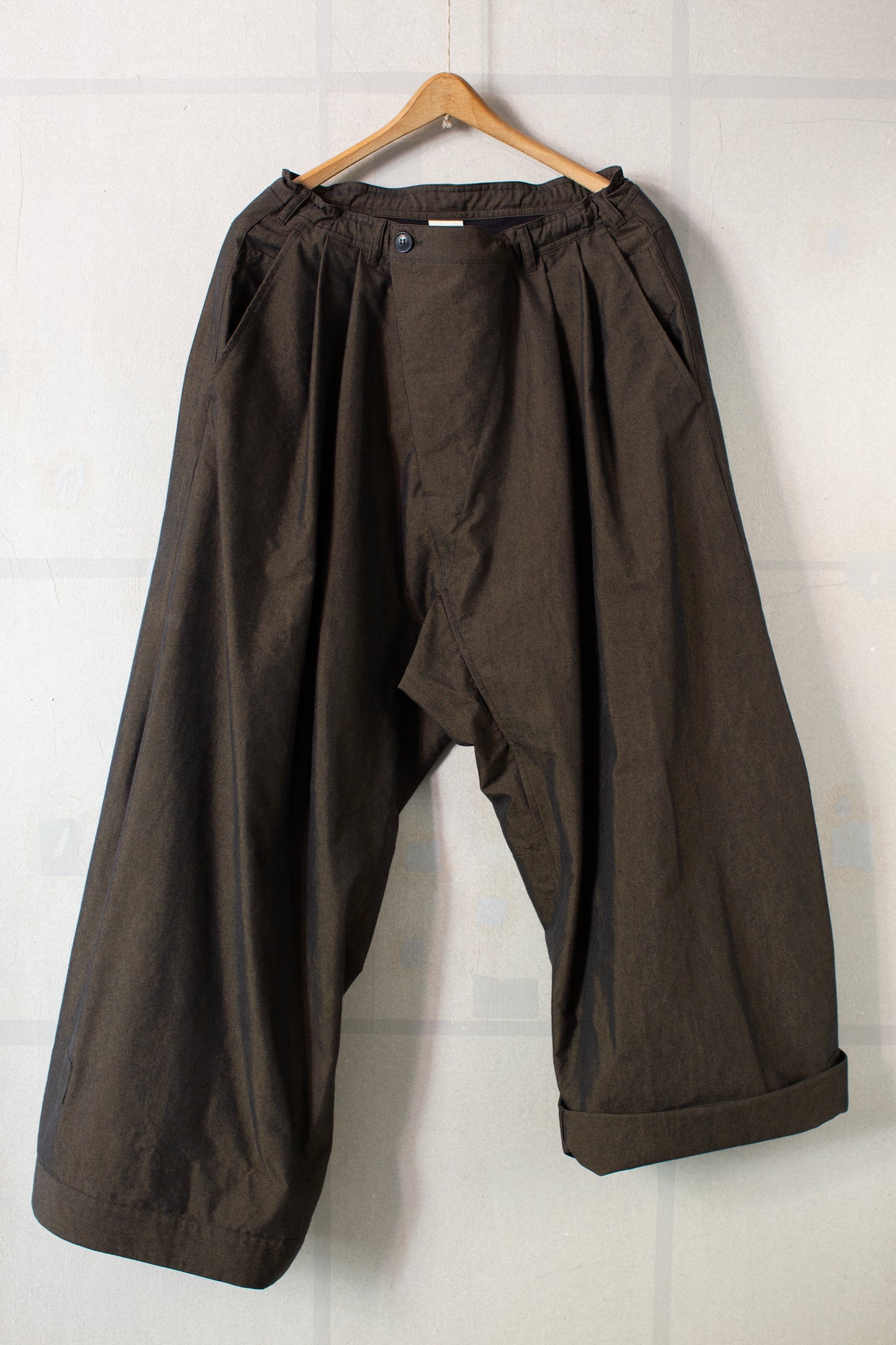 TROUSERS#93 - FOREST COTTON SILK FINE CANVAS
