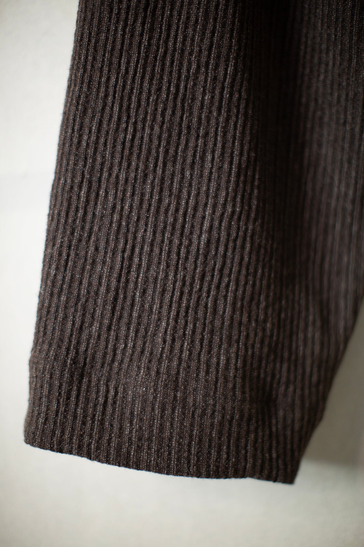 TROUSERS#92 - BROWN STRIPED YAK LINEN COTTON