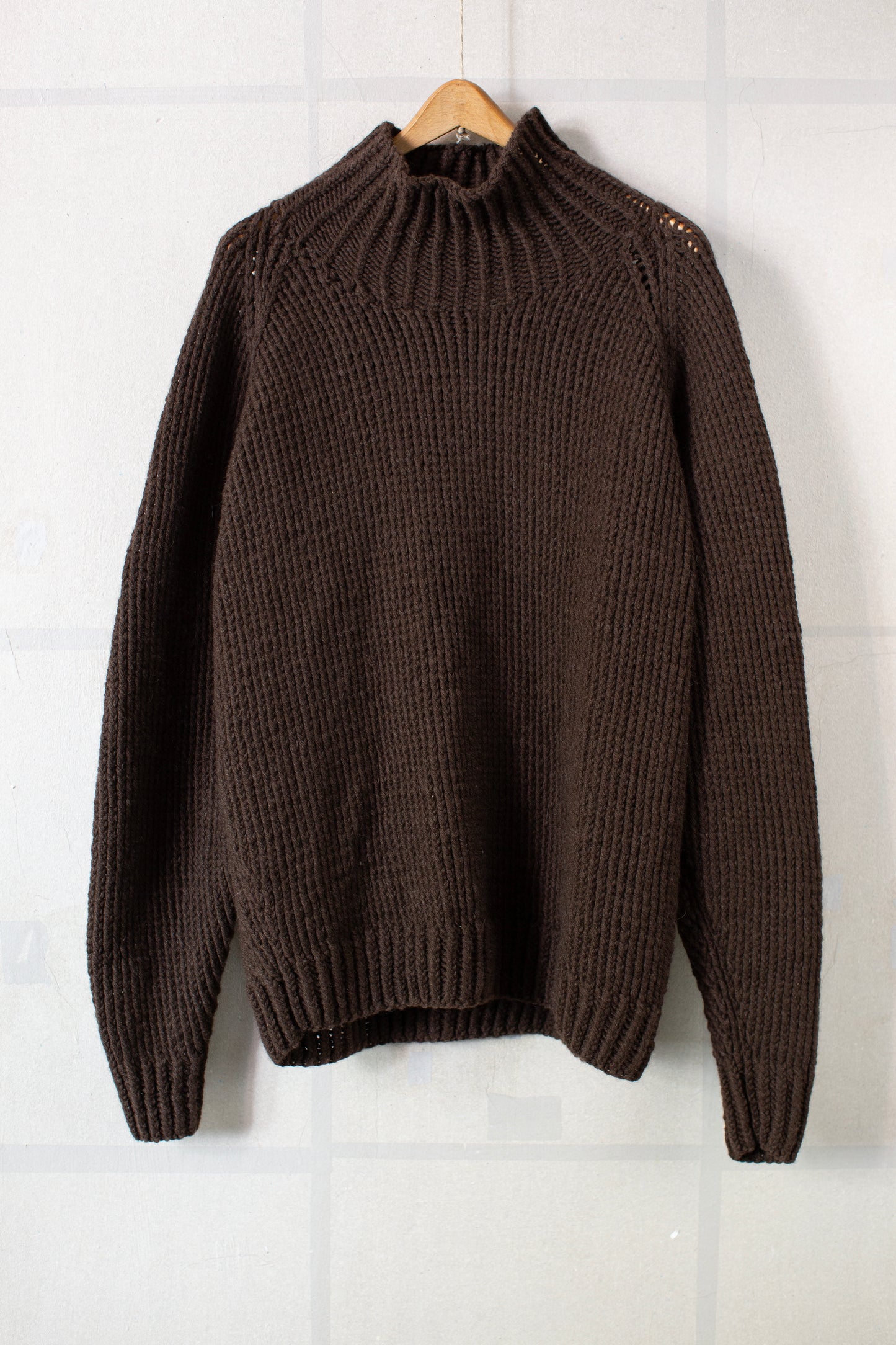 KNIT#68 - DARK BROWN YAK WOOL