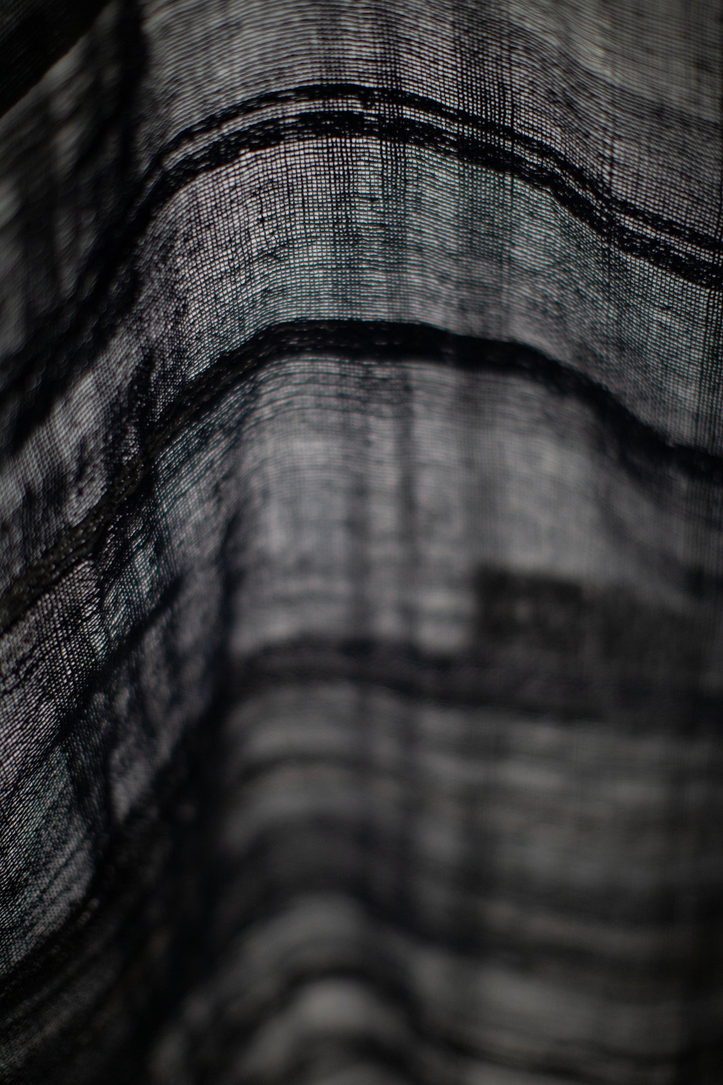 Hand woven stole black navy slate