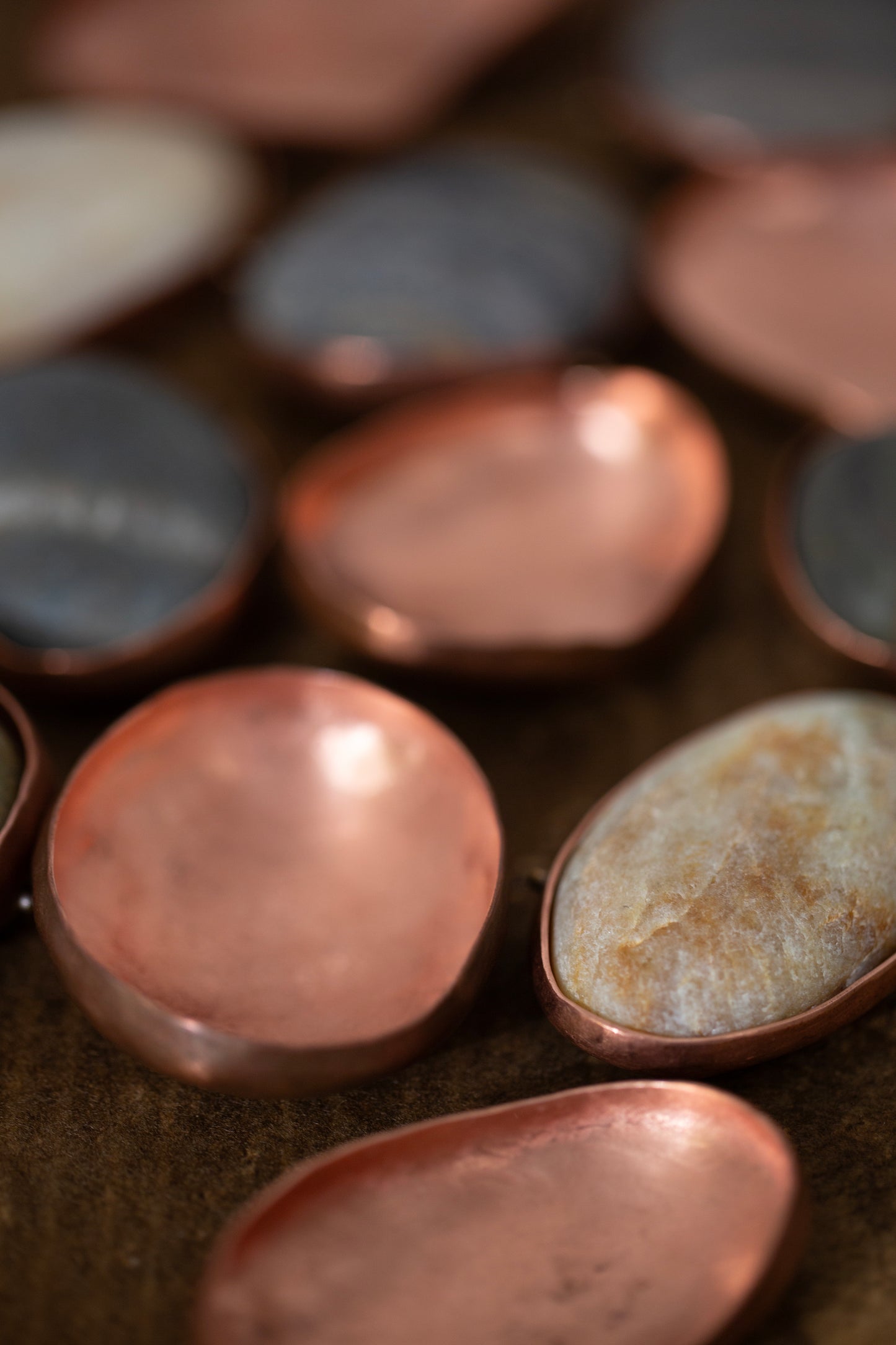 Ishiki stone in a copper vessel