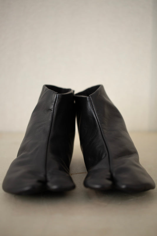 Black Leather Tabi Socks