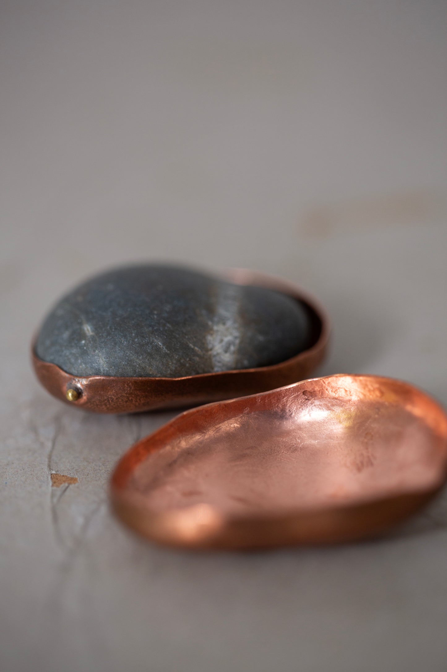 Ishiki stone in a copper vessel
