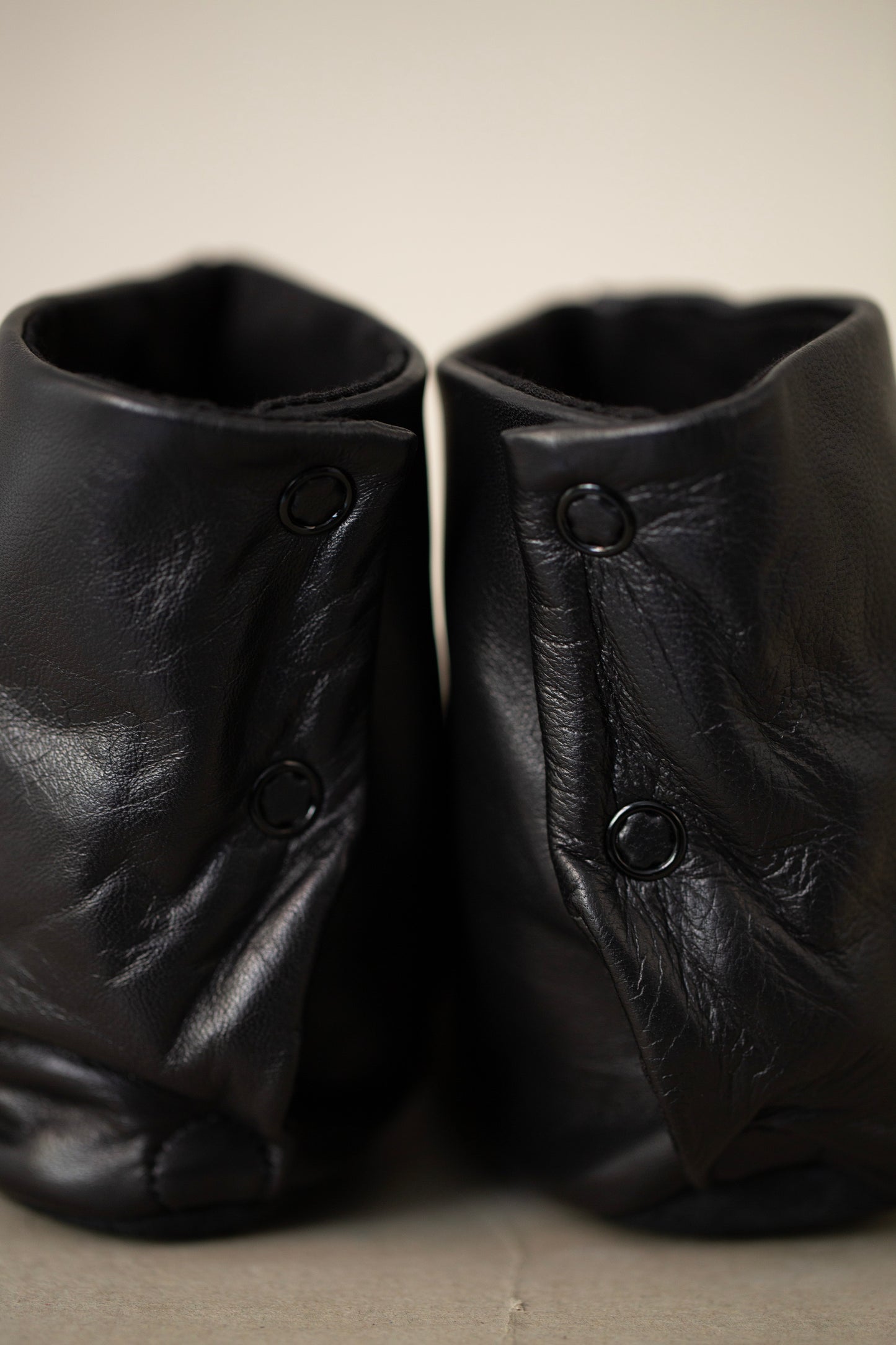 Black Leather Tabi Socks