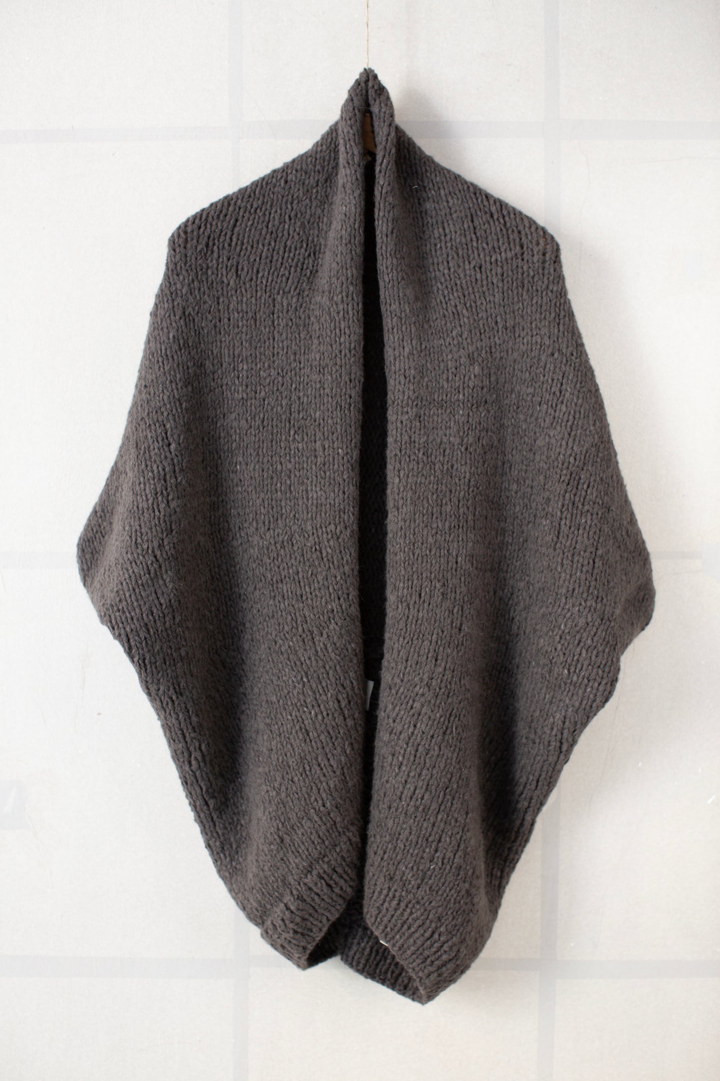 Coal handknit cocoon