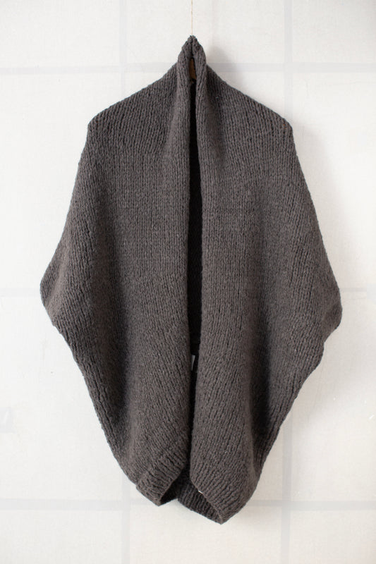 Coal handknit cocoon