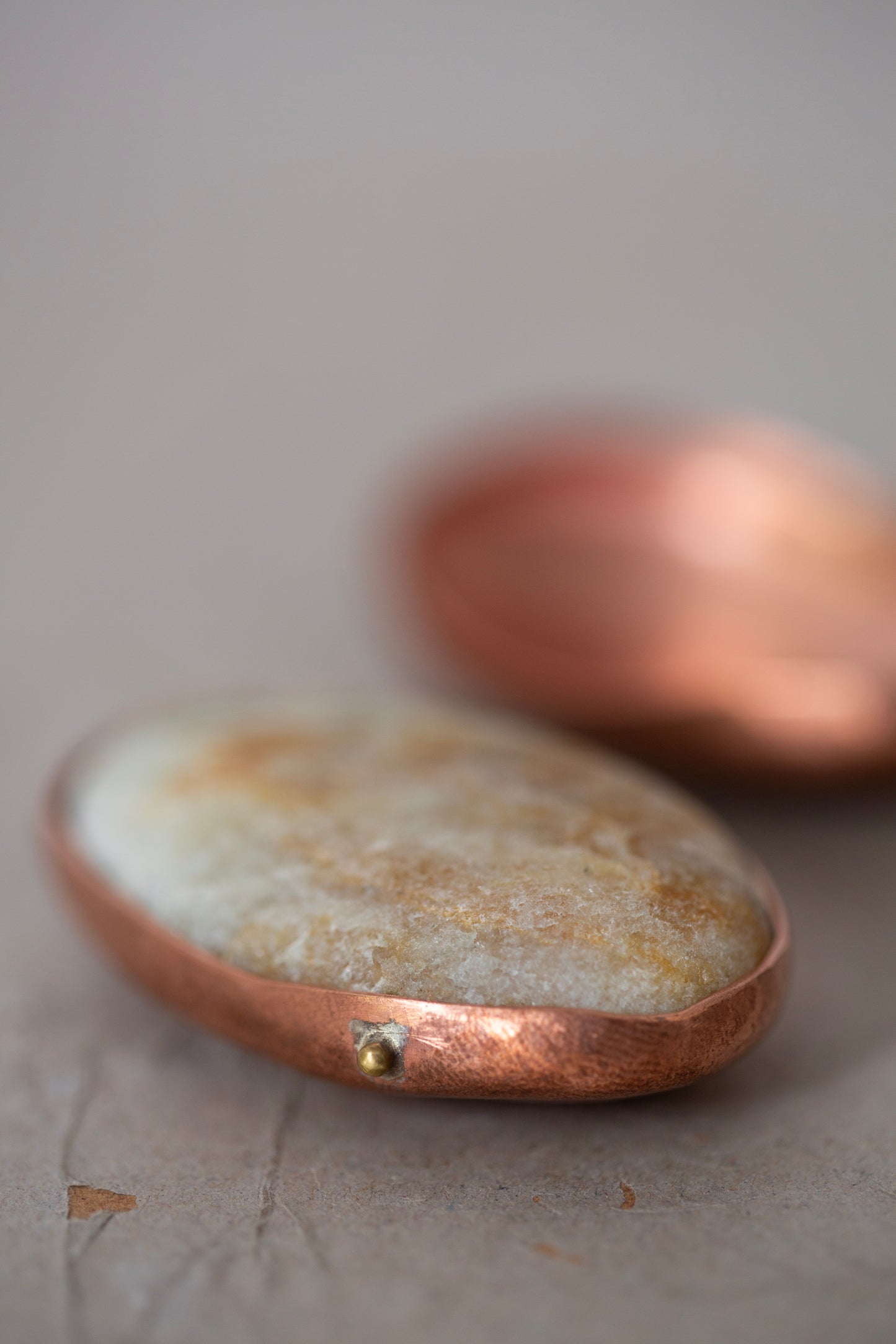 Ishiki stone in a copper vessel