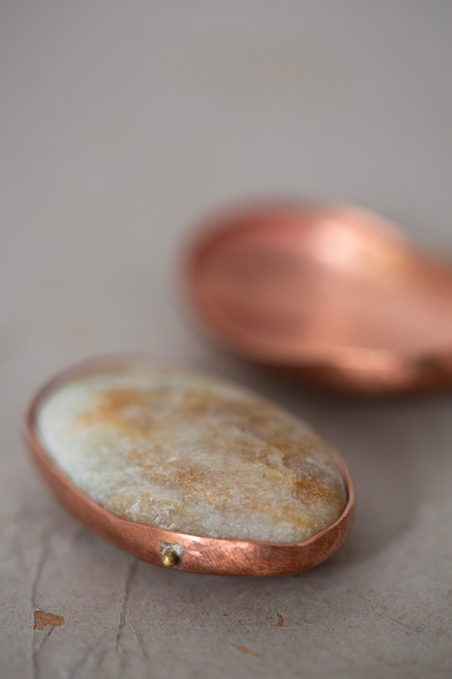 Ishiki stone in a copper vessel
