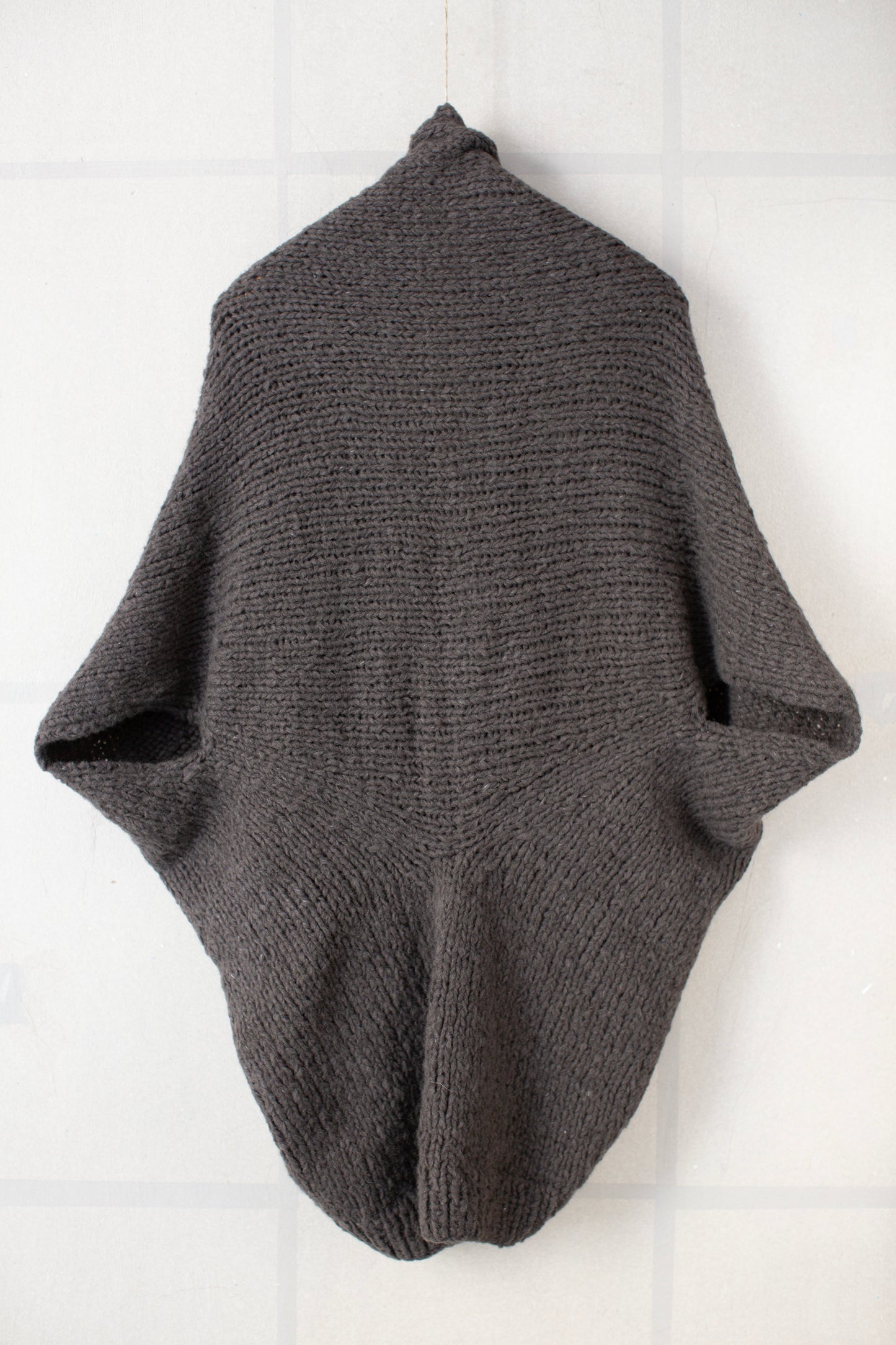 Coal handknit cocoon