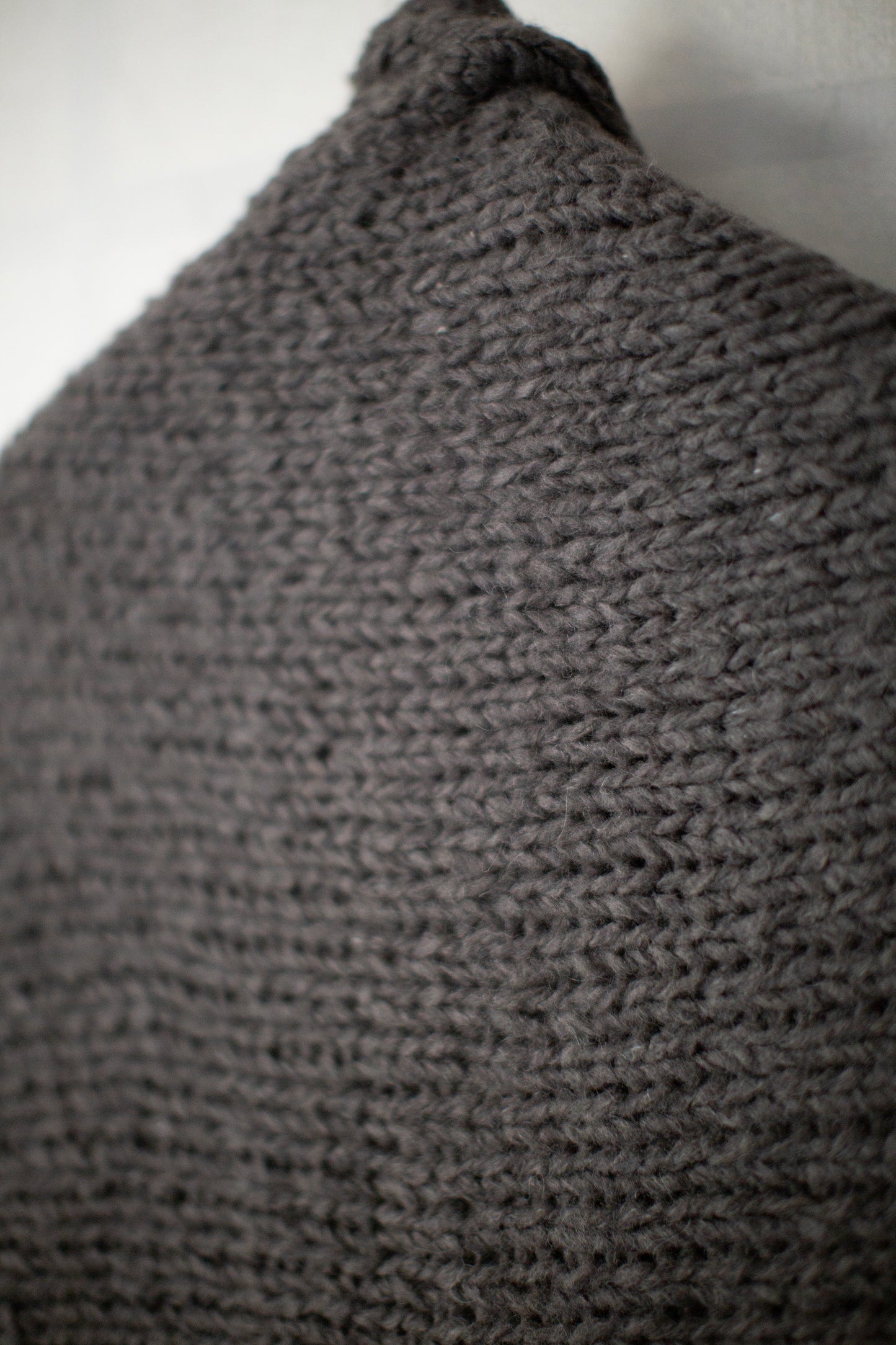 Coal handknit cocoon