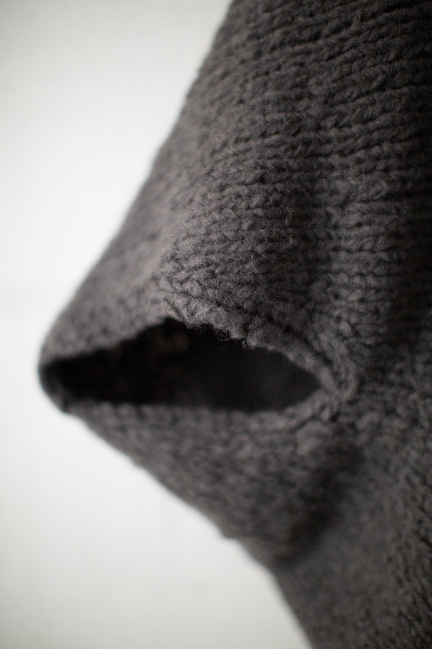 Coal handknit cocoon
