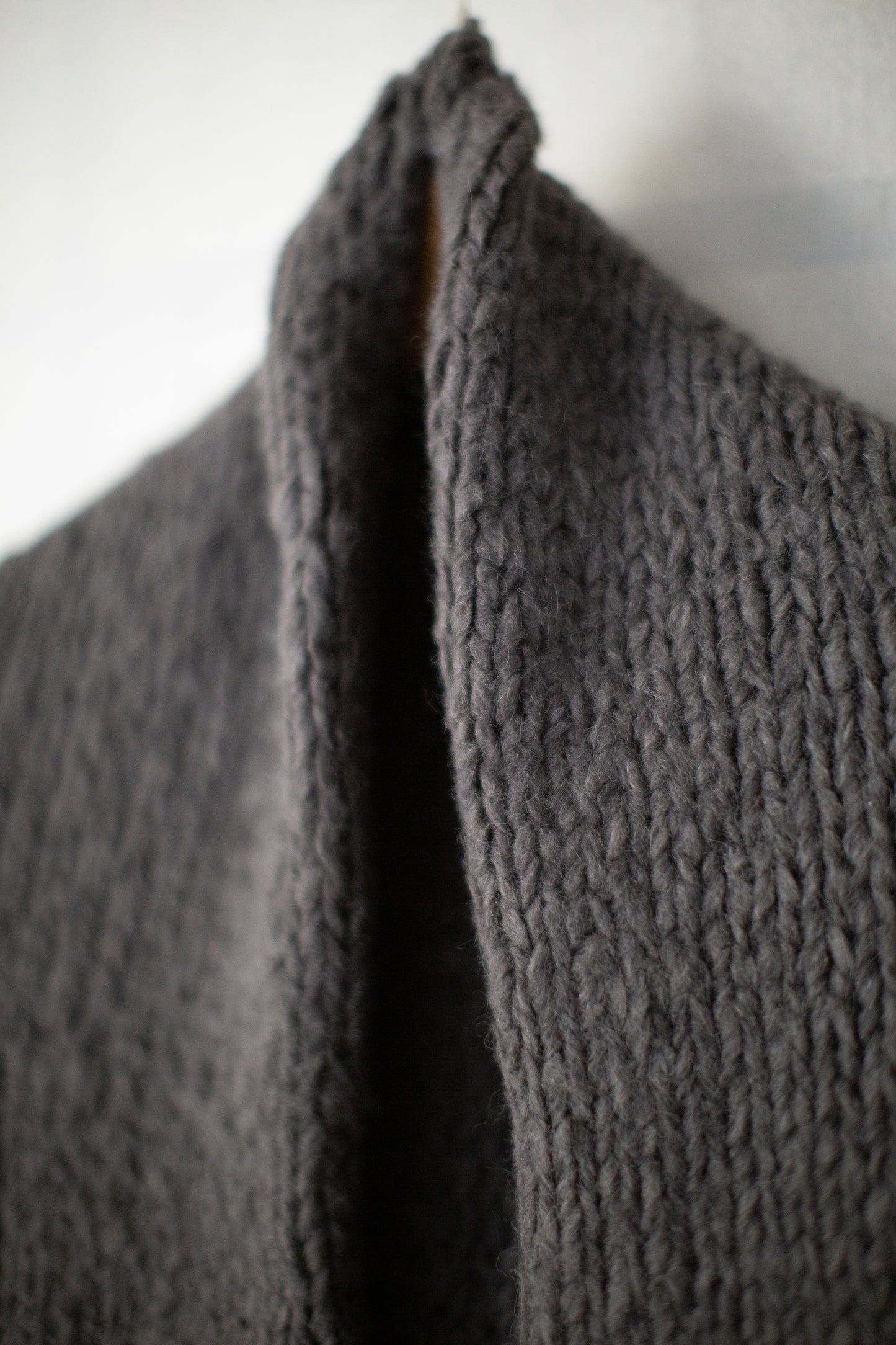 Coal handknit cocoon