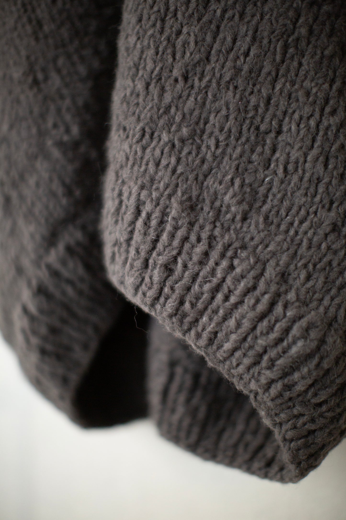 Coal handknit cocoon