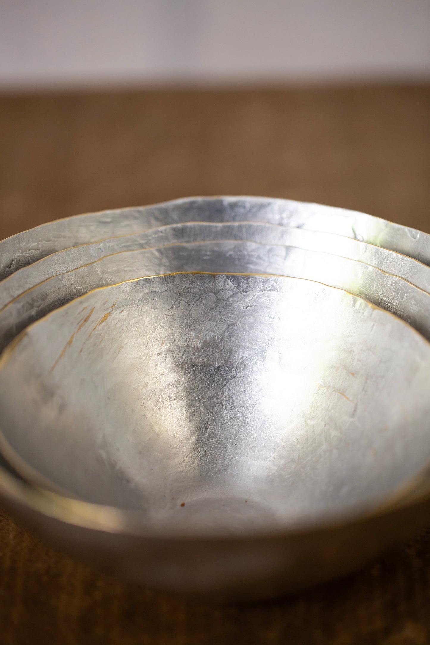 Tin coated bowls by Hiroyo Masuko
