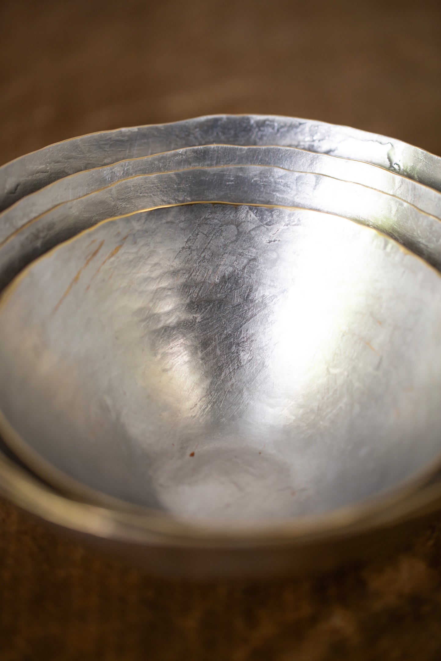 Tin coated bowls by Hiroyo Masuko