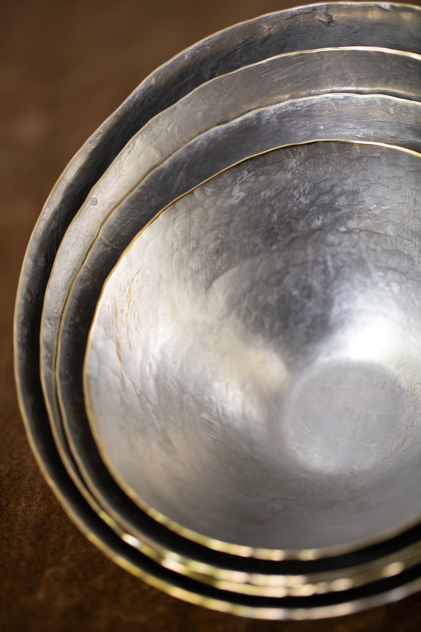 Tin coated bowls by Hiroyo Masuko