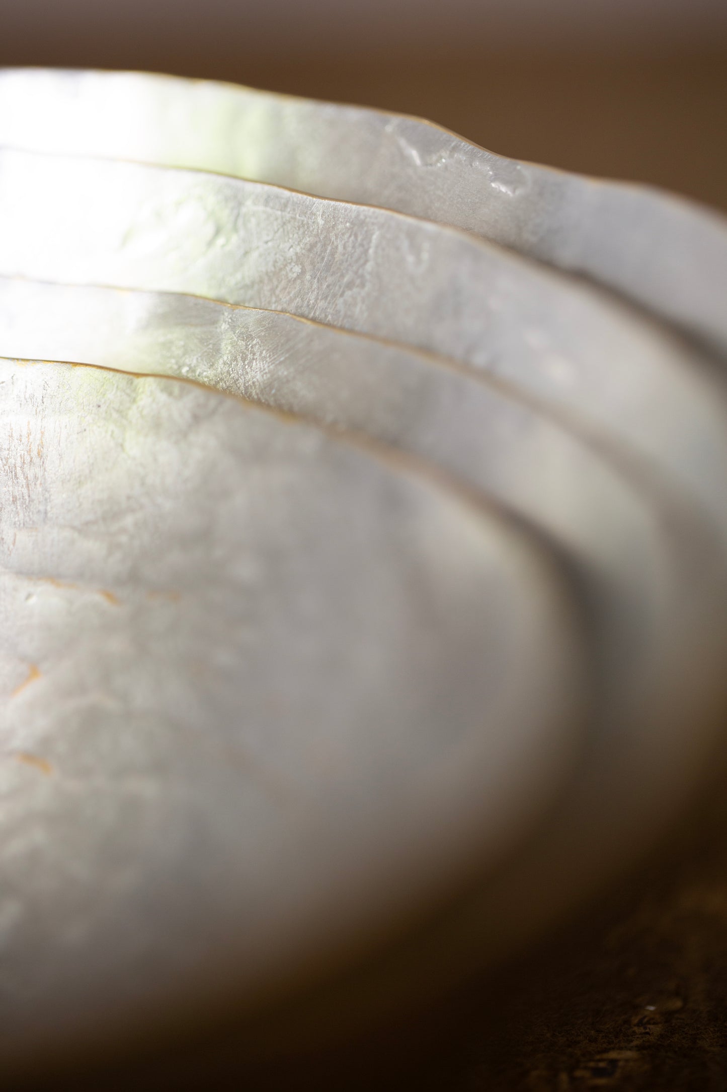 Tin coated bowls by Hiroyo Masuko