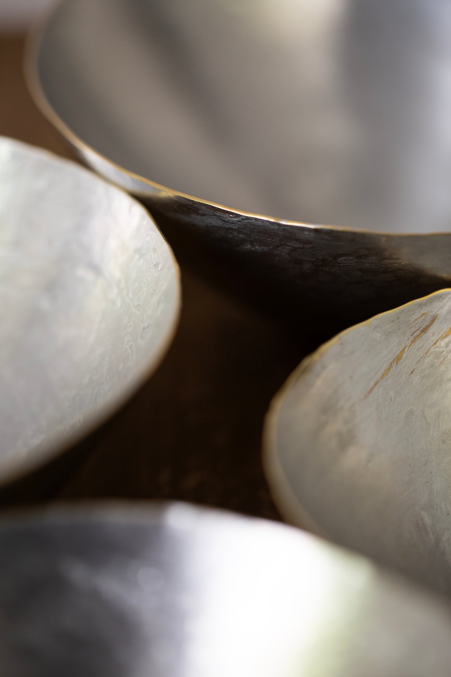Tin coated bowls by Hiroyo Masuko