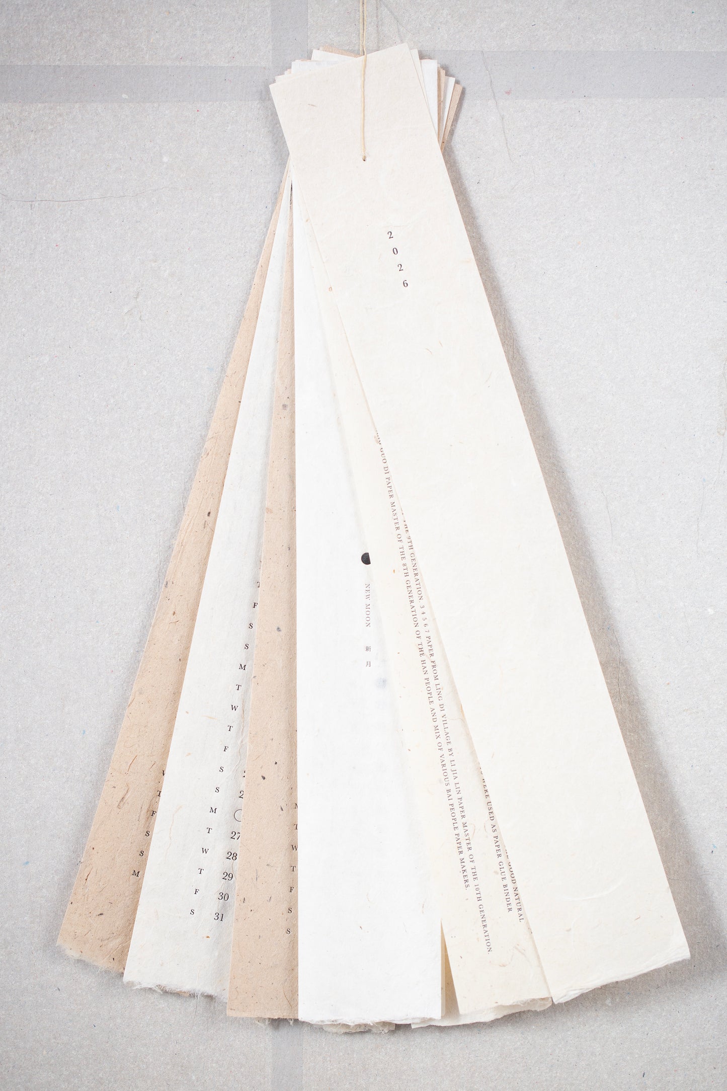 2026 ancient white cotton paper calendar