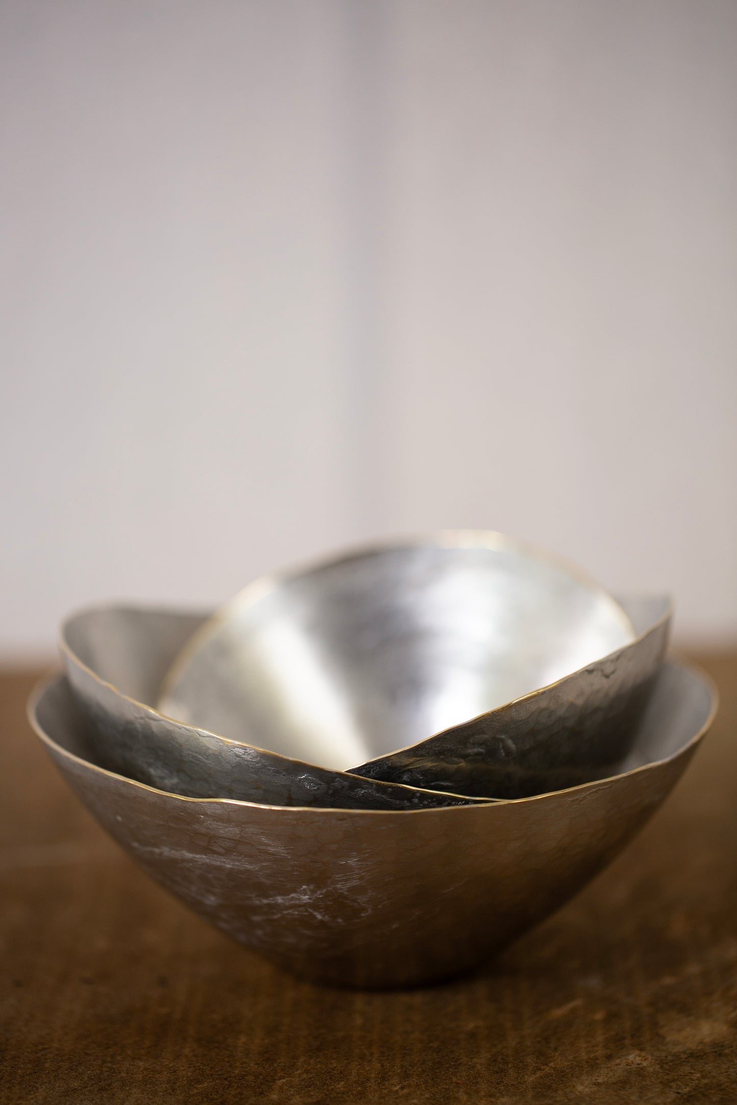 Tin coated bowls by Hiroyo Masuko