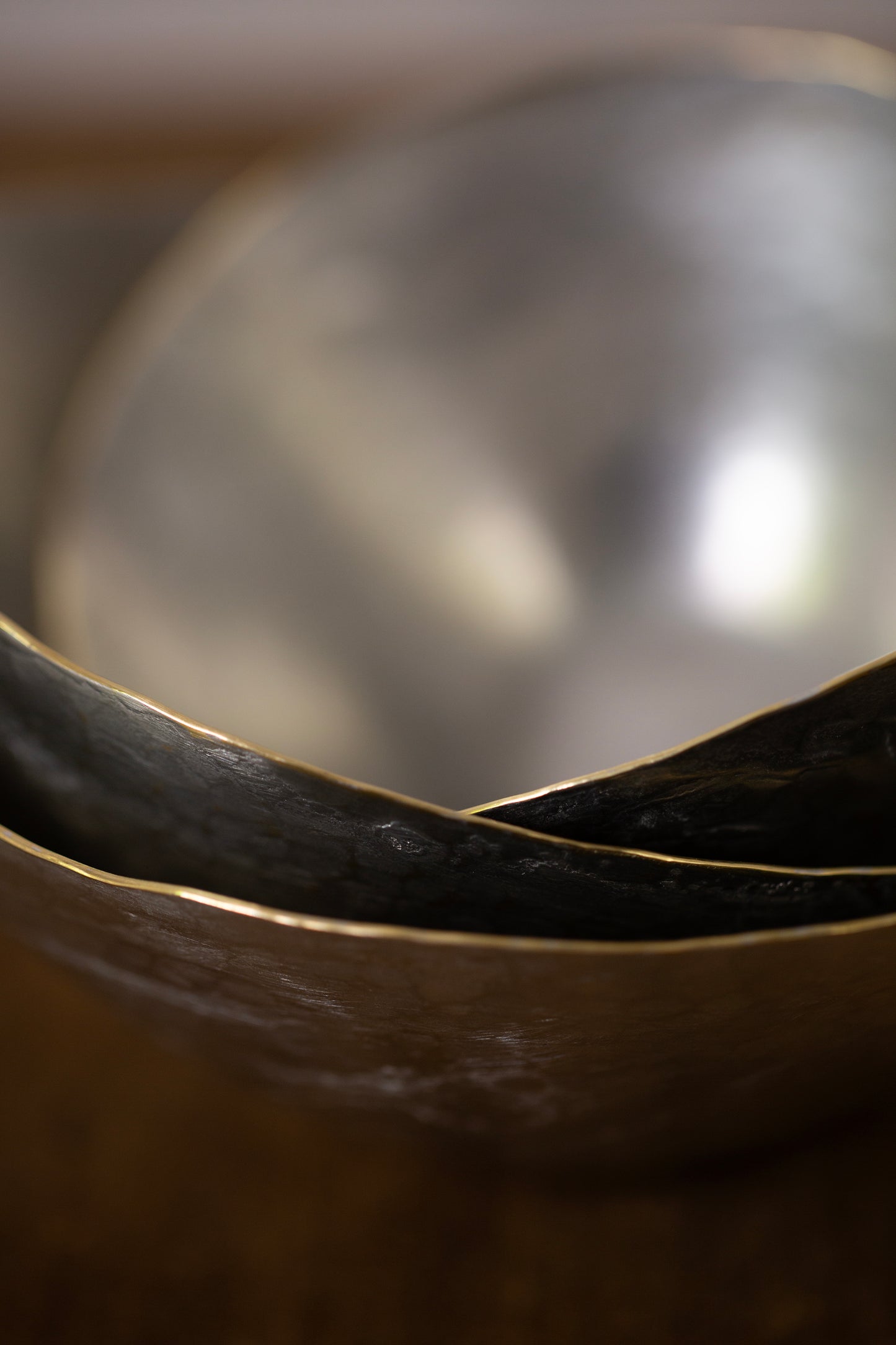 Tin coated bowls by Hiroyo Masuko