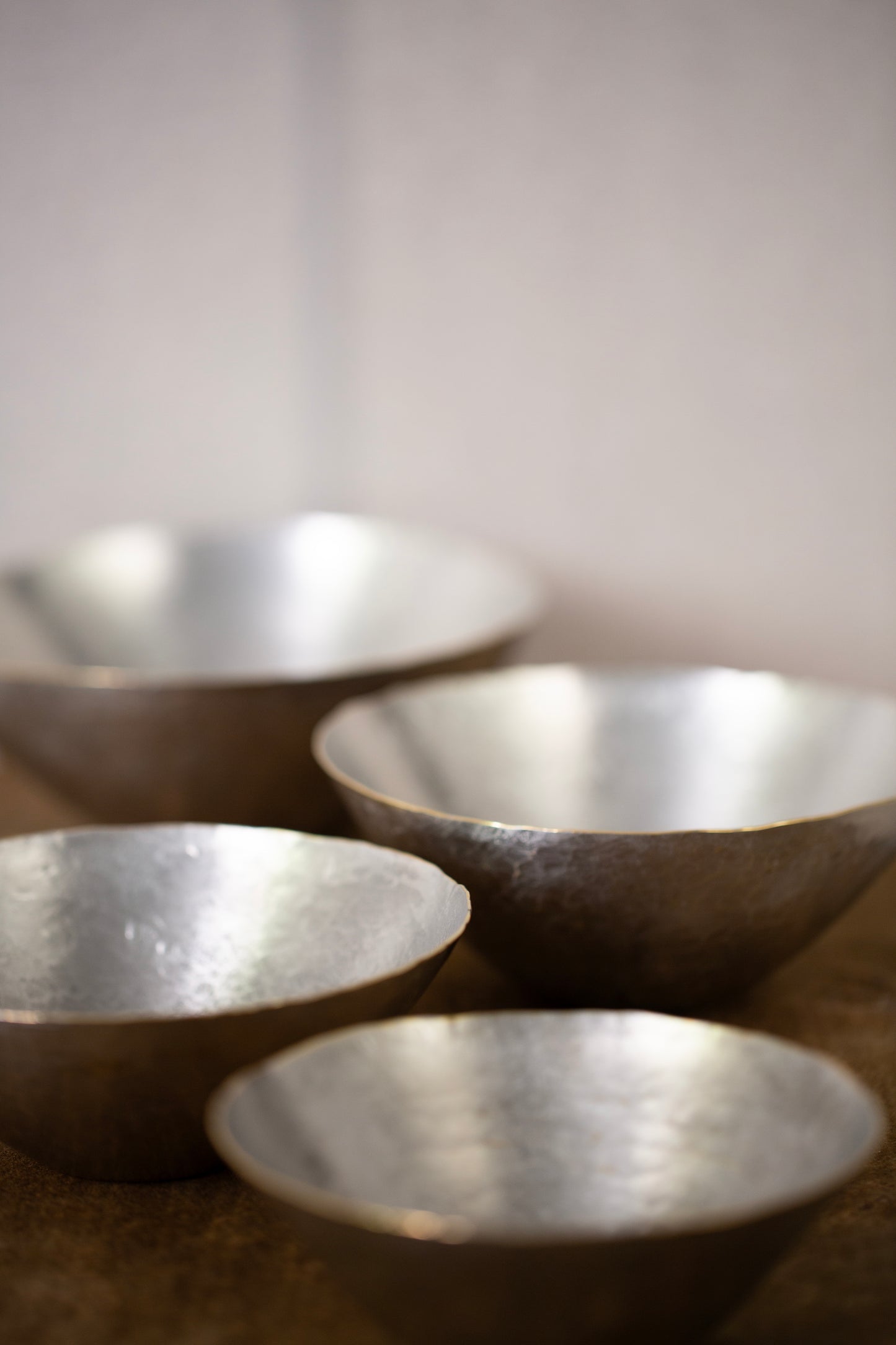 Tin coated bowls by Hiroyo Masuko