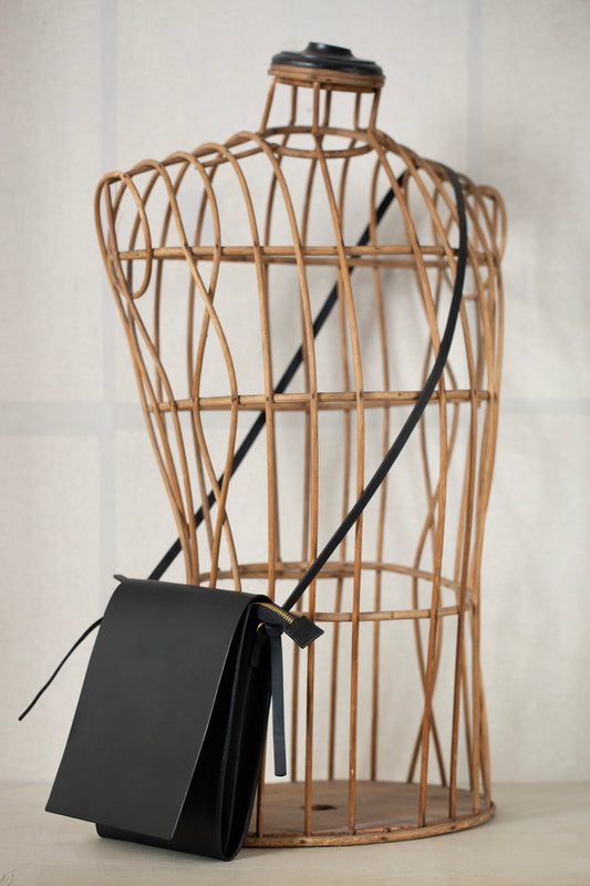 Black Leather Courier bag