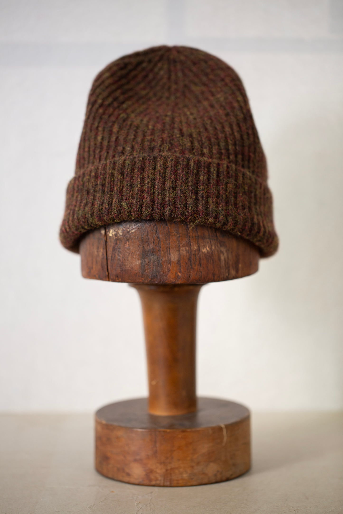 Knit Hat in Dark Olive Top Dyed Wool