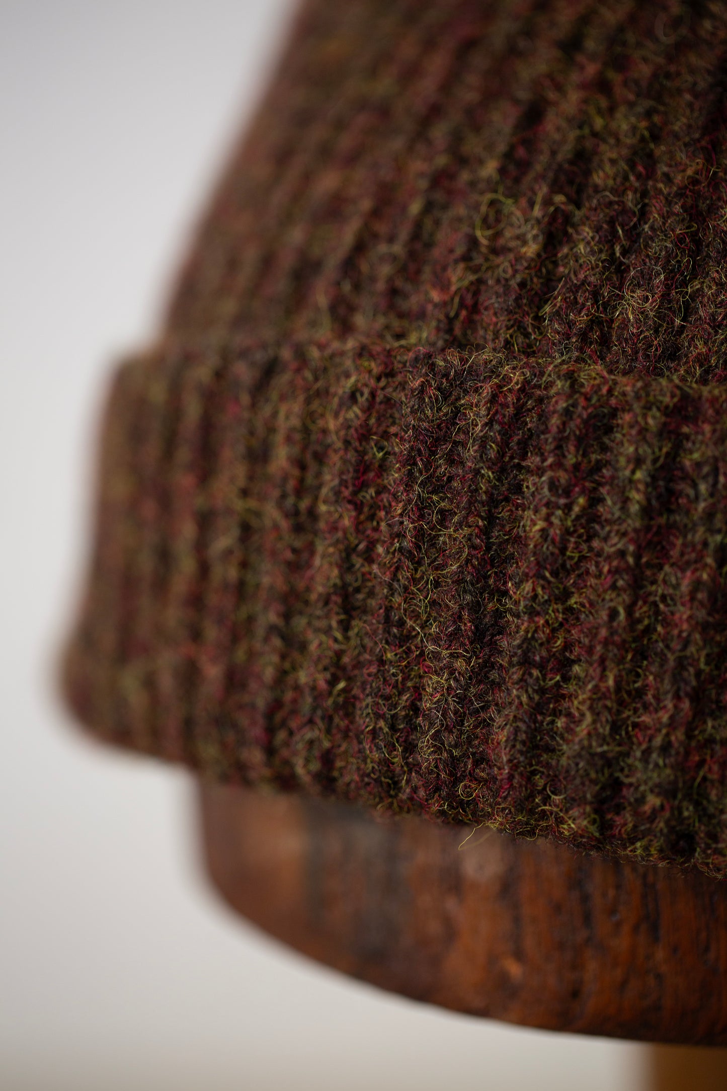 Knit Hat in Dark Olive Top Dyed Wool