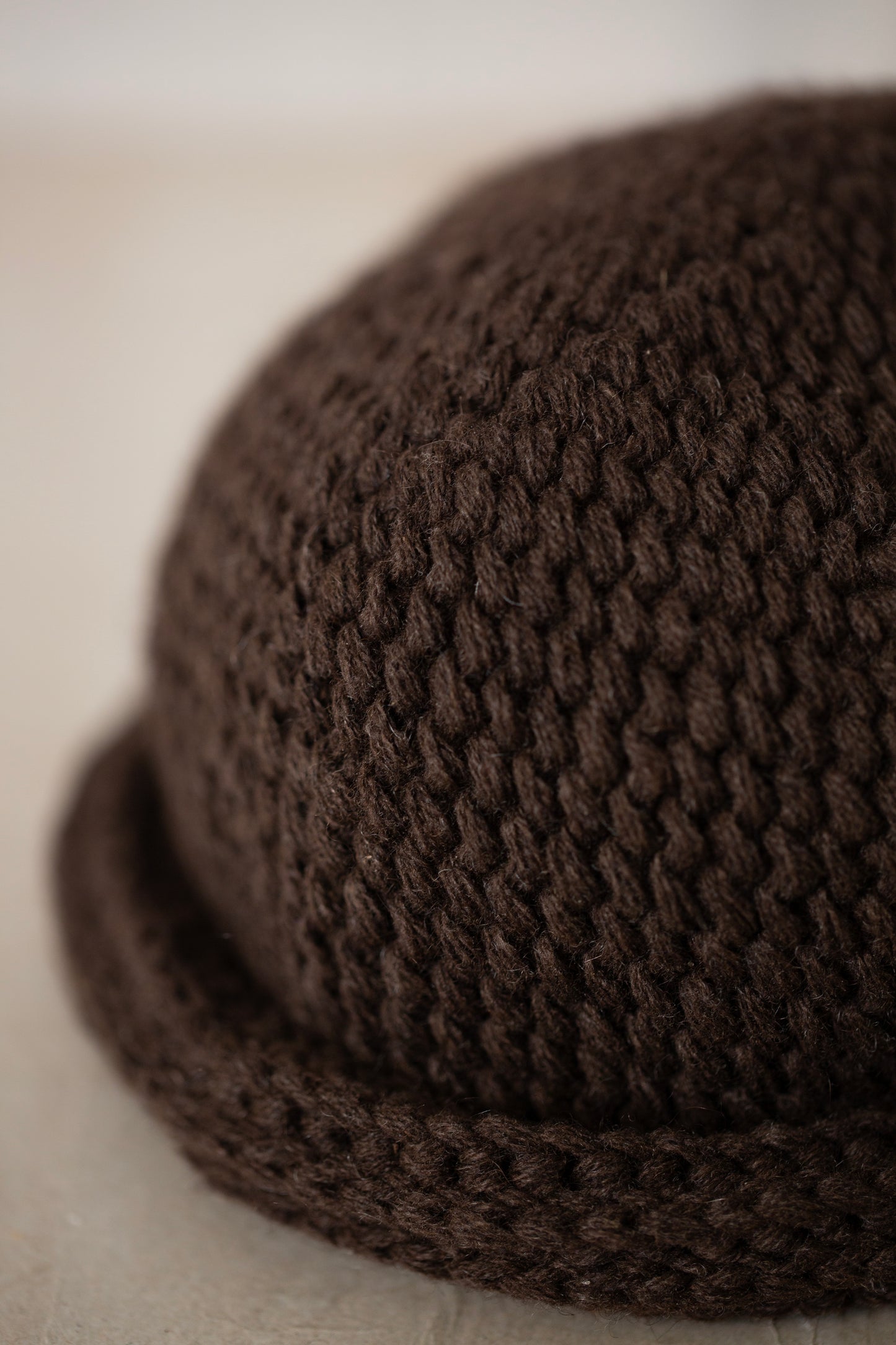 BEANIE#14 - DARK BROWN YAK WOOL