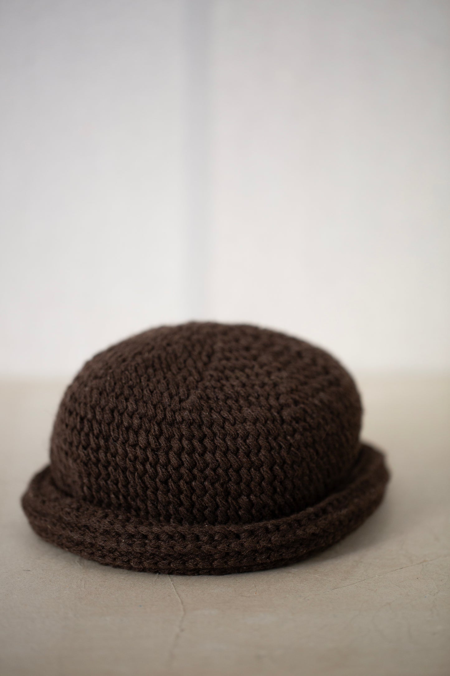 BEANIE#14 - DARK BROWN YAK WOOL