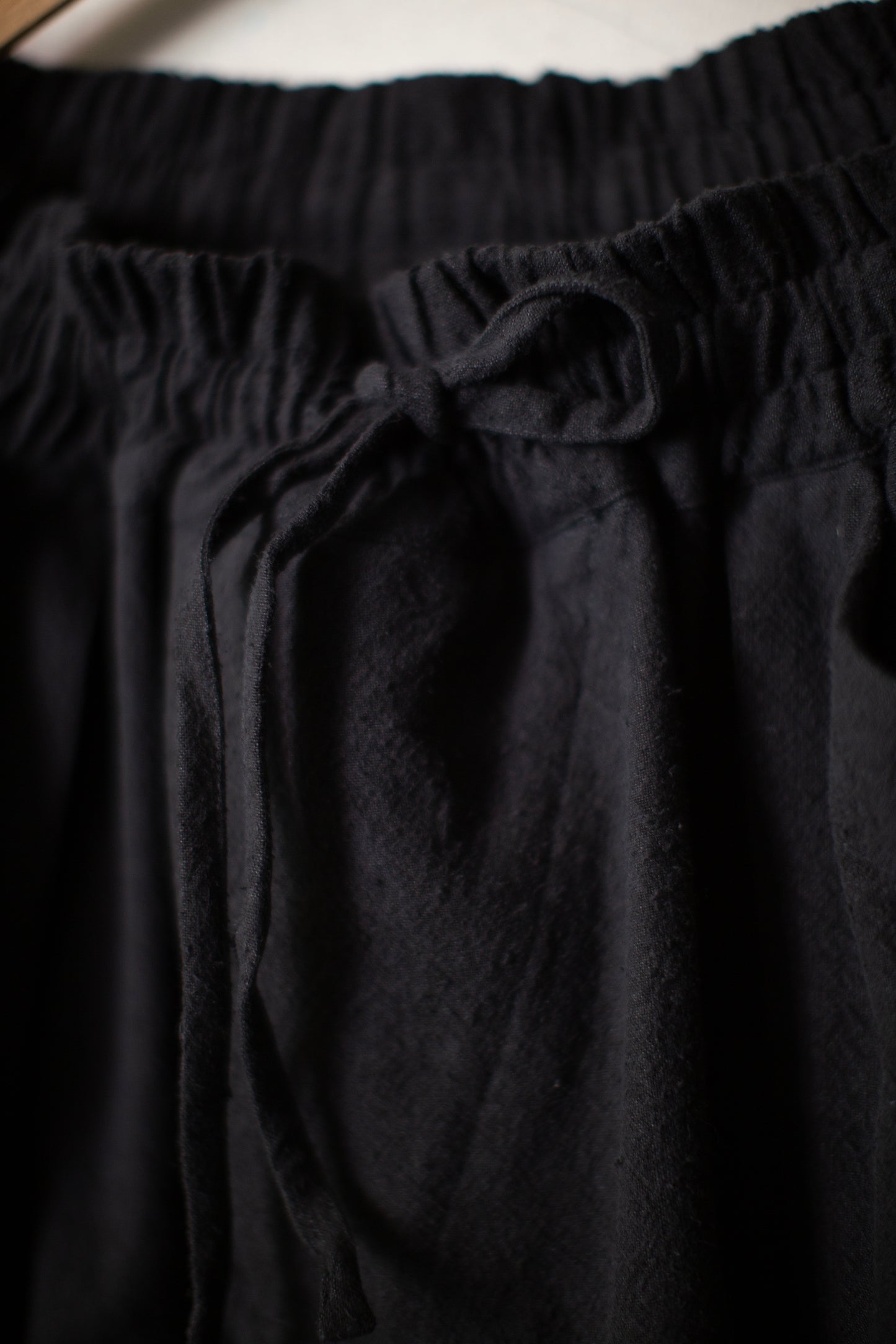 TROUSERS#94 - BLACK HEMP SILK NAPPY CLOTH