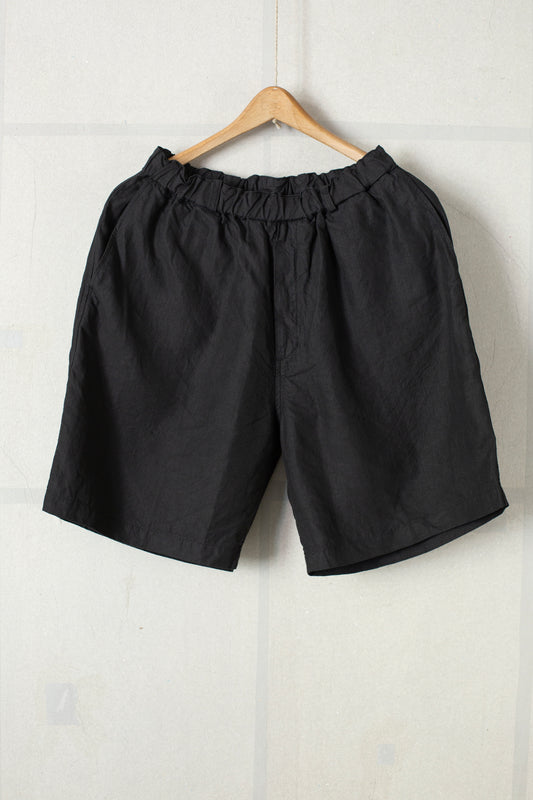Short Loose Trousers In Black light Hemp