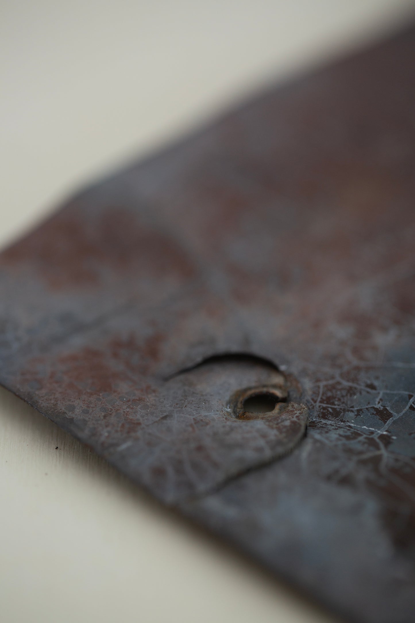weathered metal plate