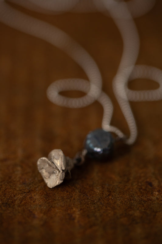 Black keshi pearl necklace