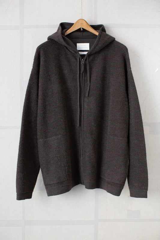 Coal fine terry hood cardigan