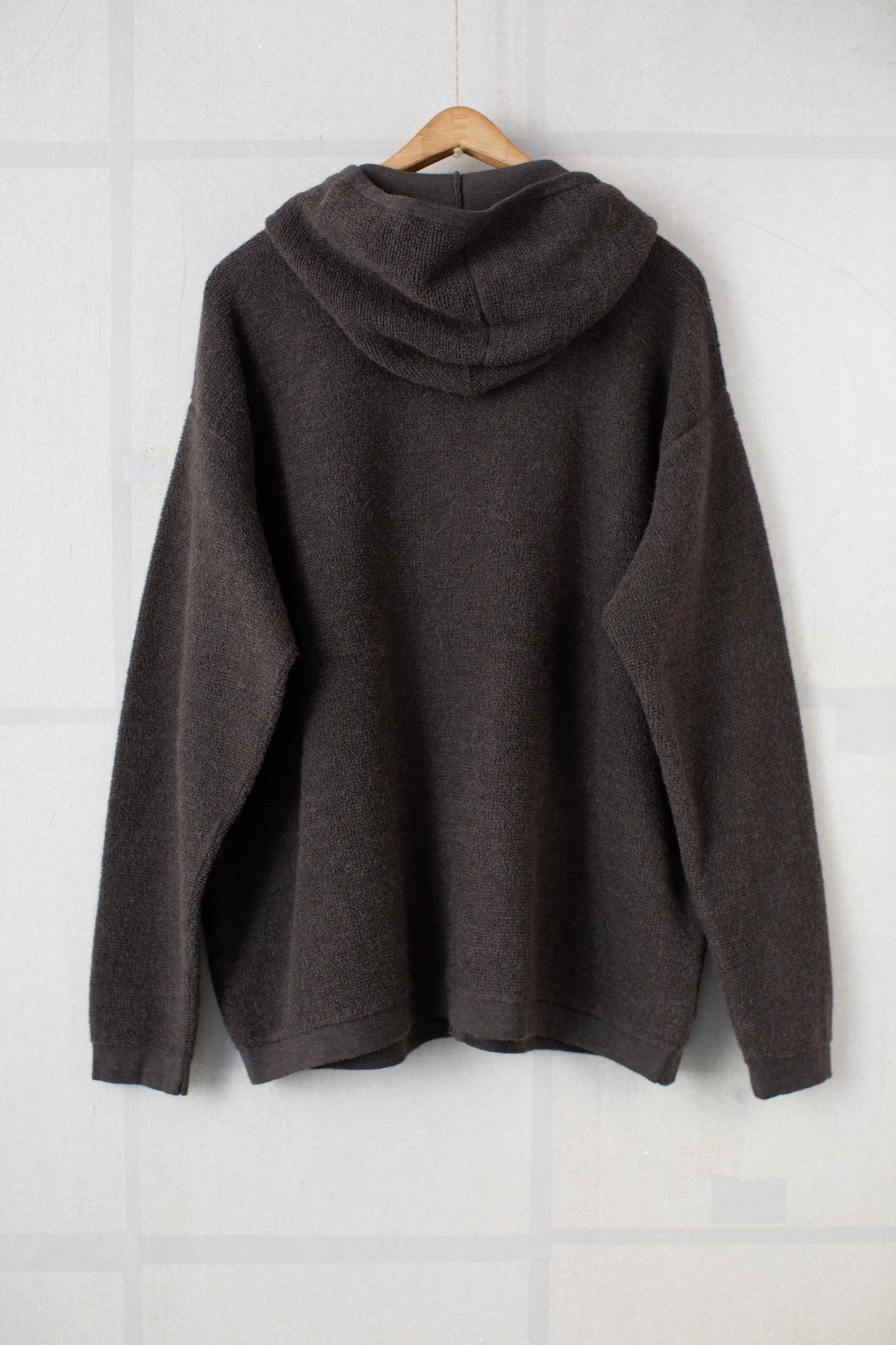 Coal fine terry hood cardigan
