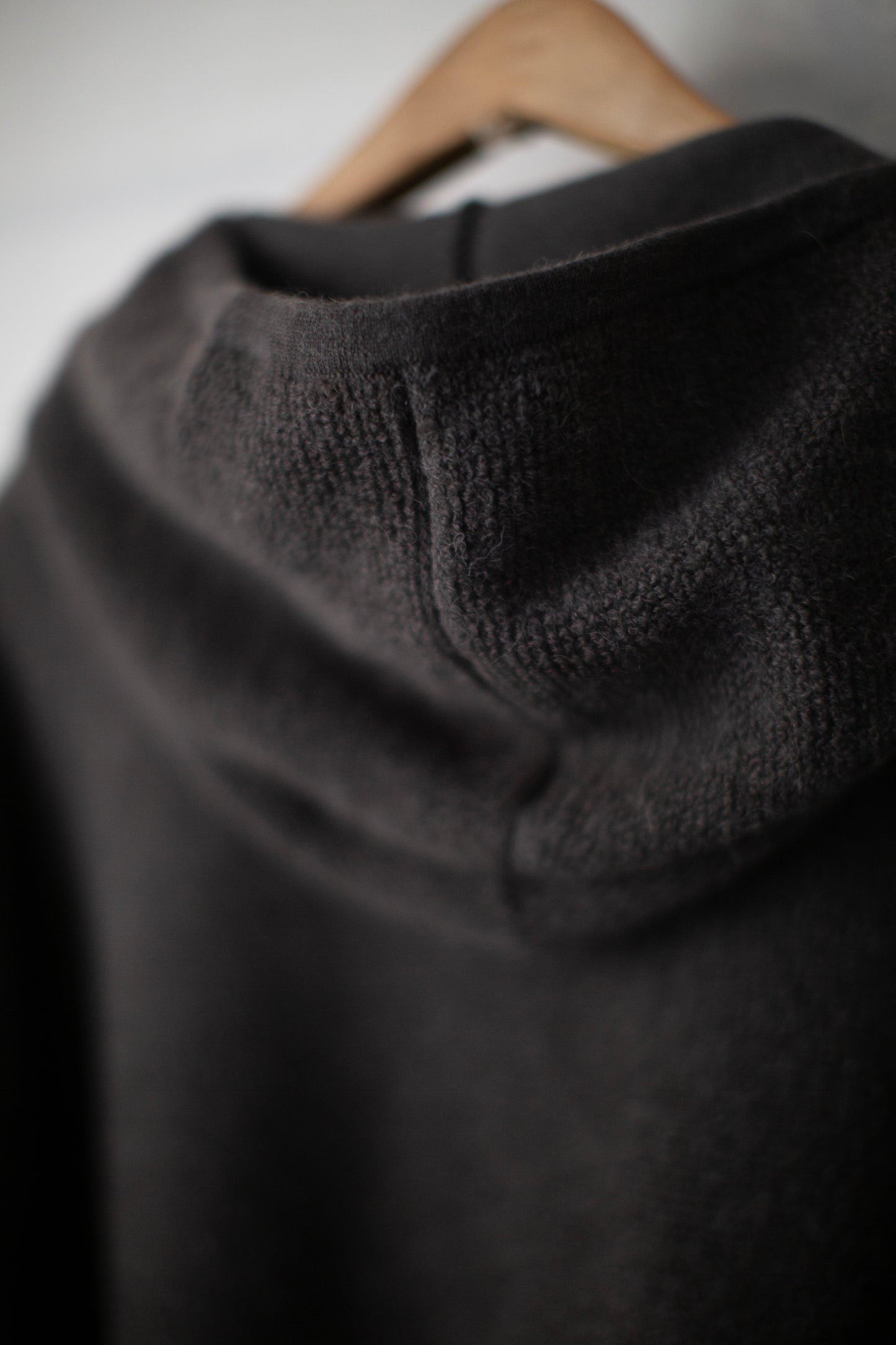 Coal fine terry hood cardigan