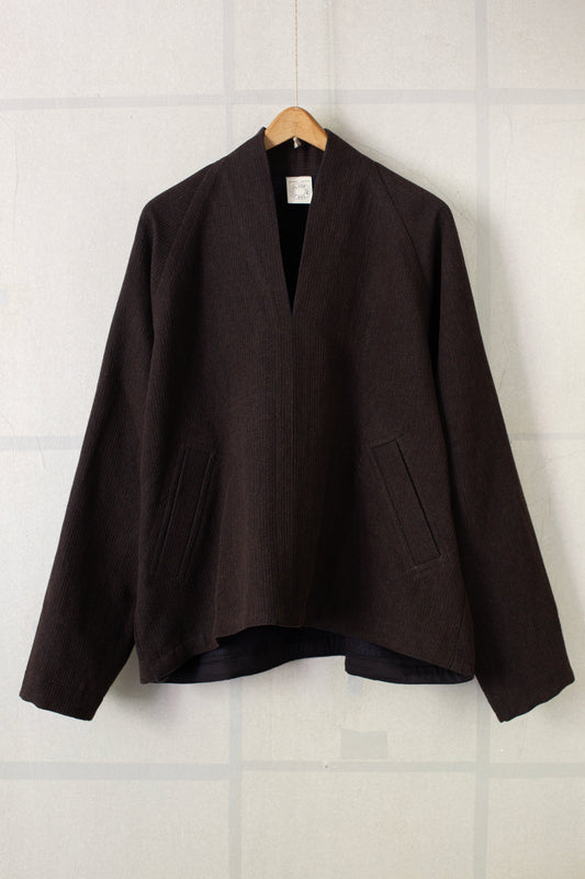 SWEAT#65 - RIDGED LINEN WOOL EGGPLANT/INDIGO