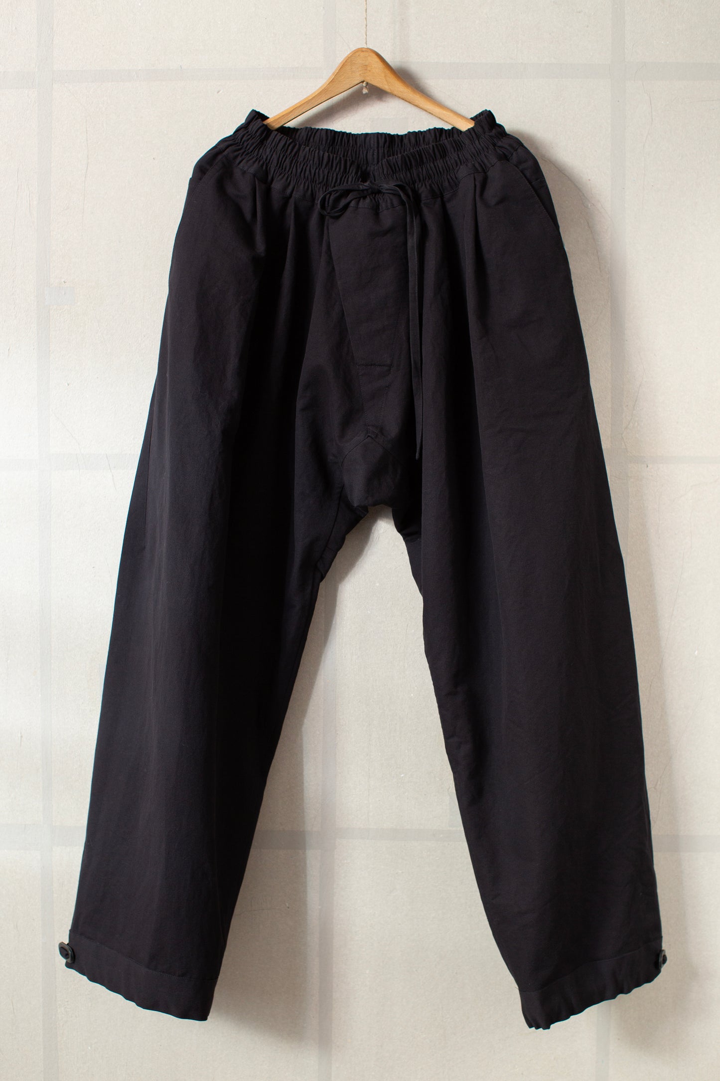 TROUSERS#91 - COTTON PAPER FINE TWILL BLACK