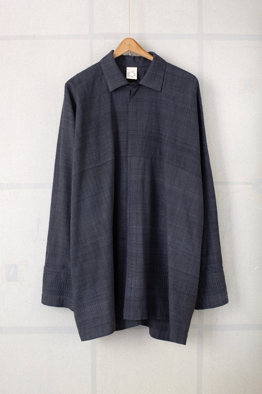 SHIRT#112 - HANDWOVEN ERI SILK FERMENTED IRON OXIDE + MYROBALAN