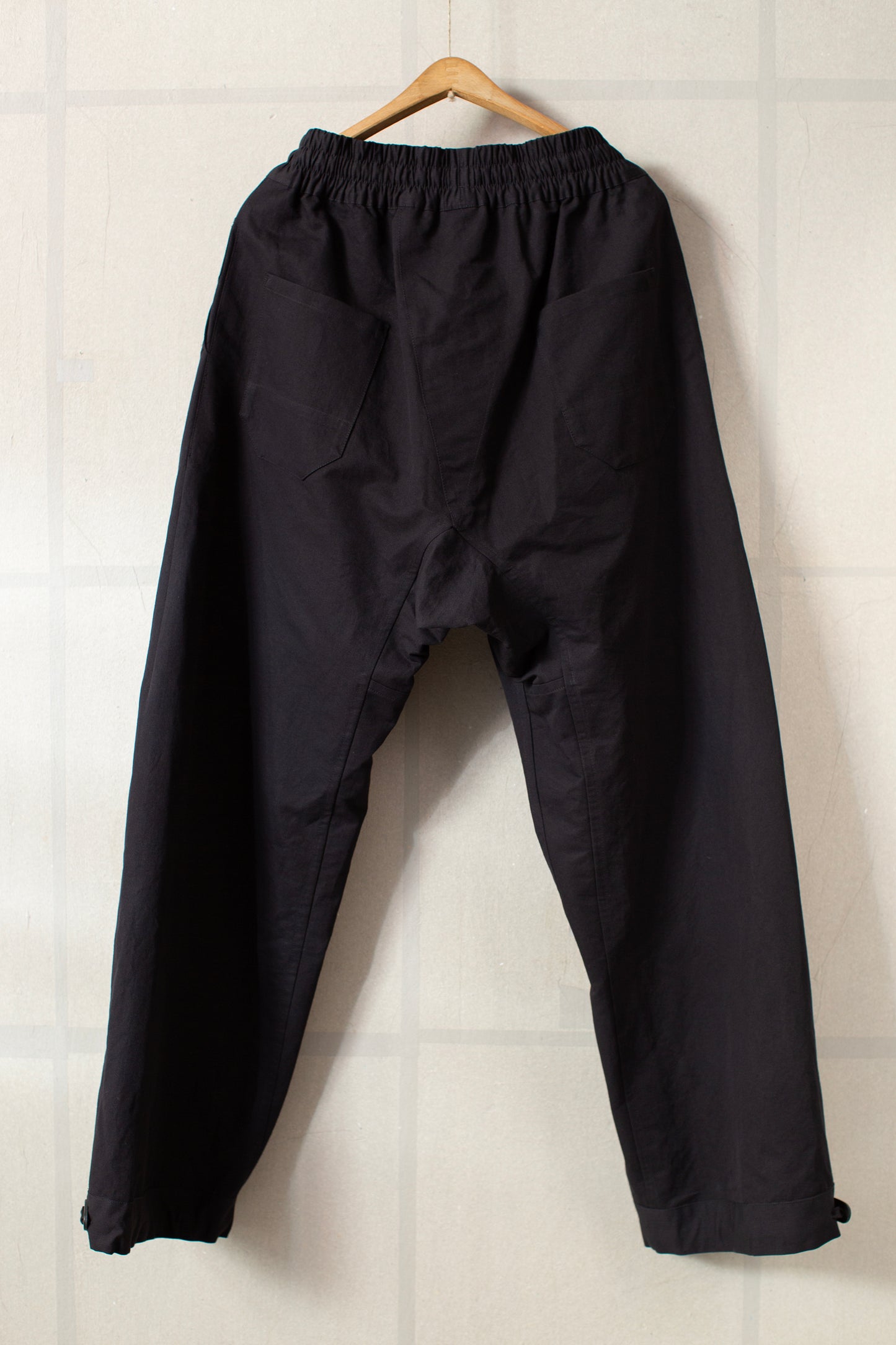 TROUSERS#91 - COTTON PAPER FINE TWILL BLACK