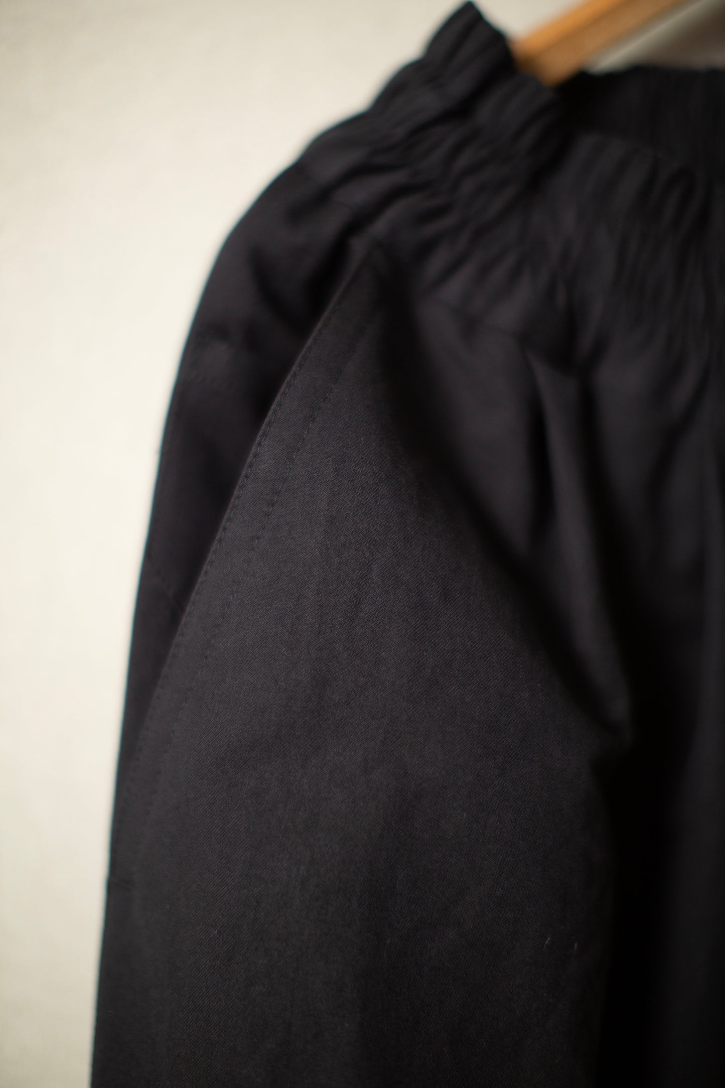 TROUSERS#91 - COTTON PAPER FINE TWILL BLACK