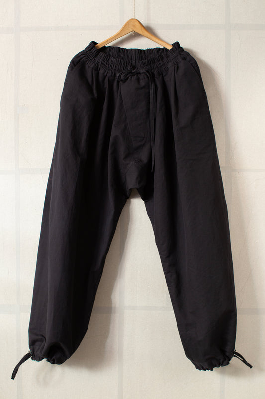TROUSERS#91 - COTTON PAPER FINE TWILL BLACK
