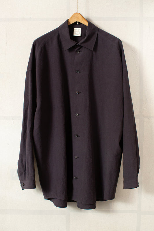 SHIRT#100 - LINEN SILK SHIRTING SUMI KURO